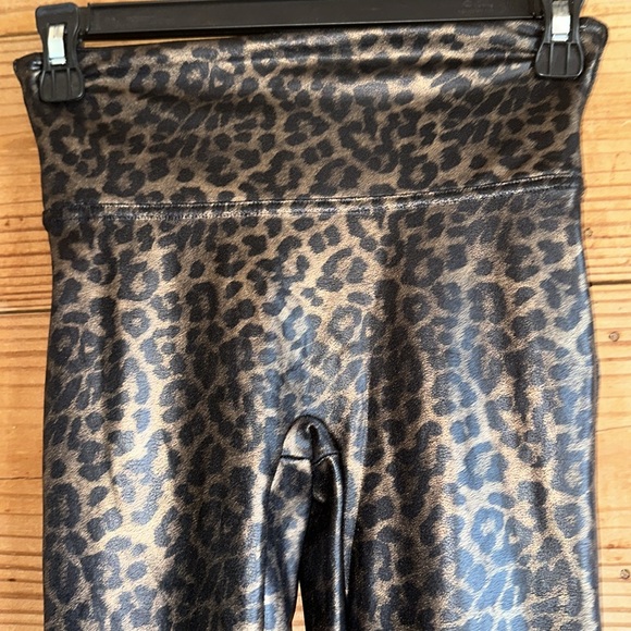 SPANX 20270R High Waist Faux Leather Leggings in Leopard Shine - Picture 2 of 12